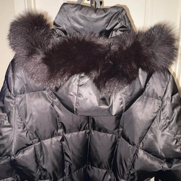 1 Madison Luxe Women's Down-Filled Coat with Front Vestee Black Size Large - Picture 12 of 13